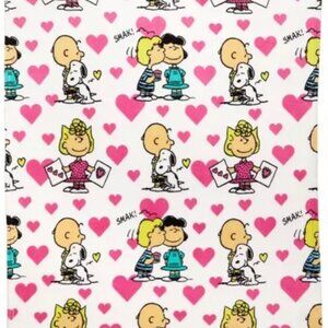 NEW Peanuts Snoopy Valentine Plush Throw Blanket 46" X 60" RED PINK HEARTS